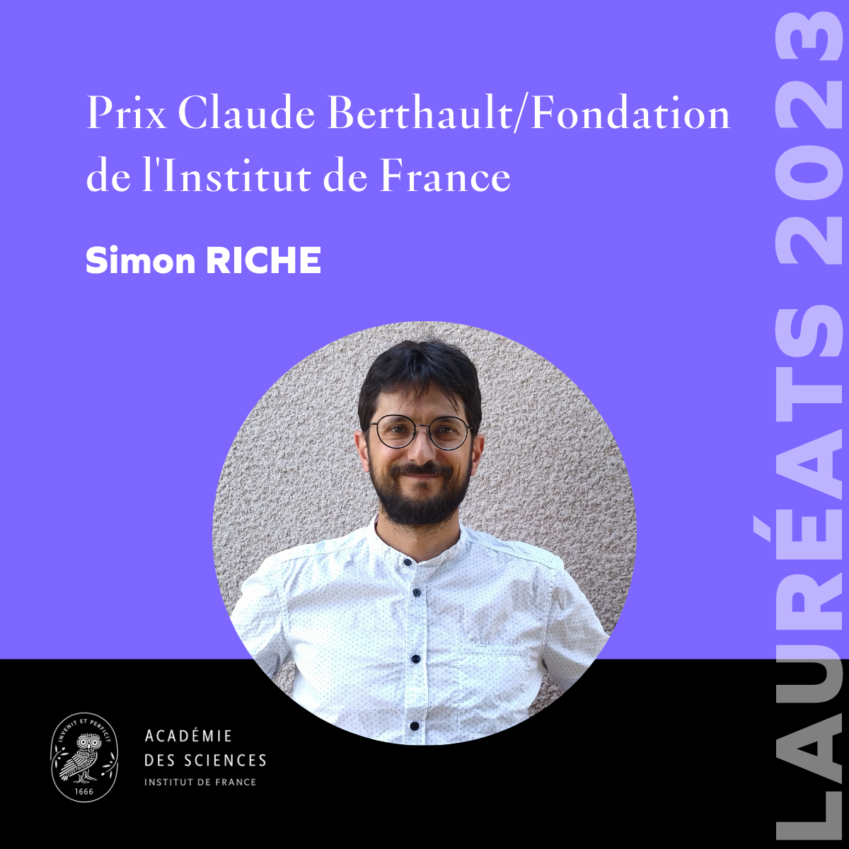 Simon Riche, laur��at de l'Acad��mie des Sciences 2023